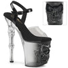 RAPTURE-808T-1 Plateau Sandaletten Transparent/Schwarz Totenkopf von Pleaser