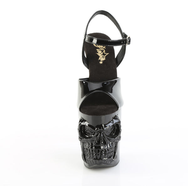 RAPTURE-809 Sandalette Plateauschuhe Skull Schwarz | Pleaser