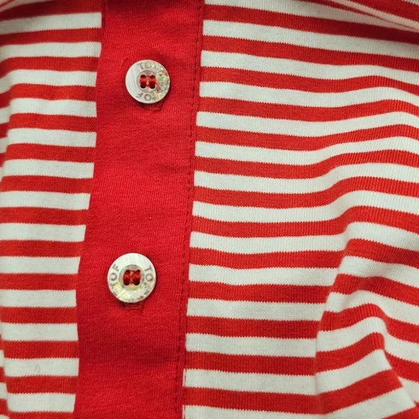 Rotes Sailor Stripe-Poloshirt von TOF Paris – Ansicht 6