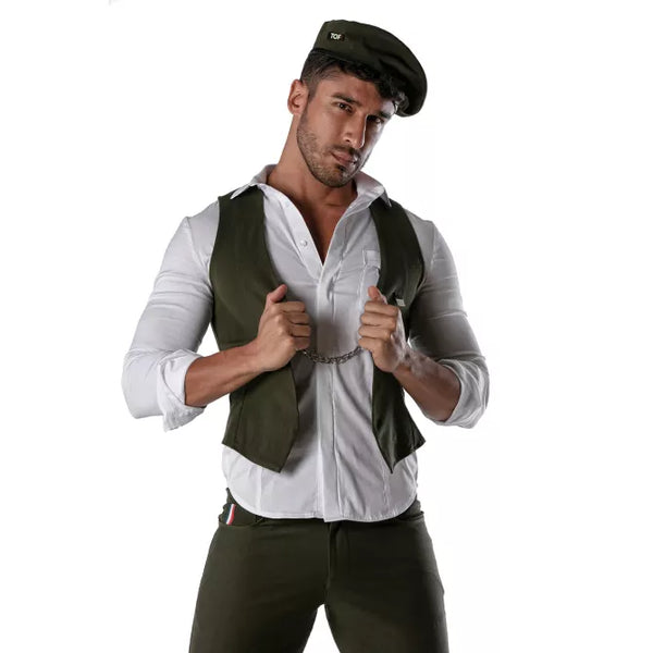 Reversible beret - White and khaki – Ansicht 30