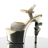 REVOLVER-709G Plateau Sandaletten Gold Glitzer | Pleaser