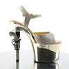 REVOLVER-709G Plateau Sandaletten Gold Glitzer | Pleaser