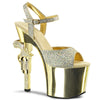 REVOLVER-709G Plateau Sandaletten Gold Glitzer | Pleaser