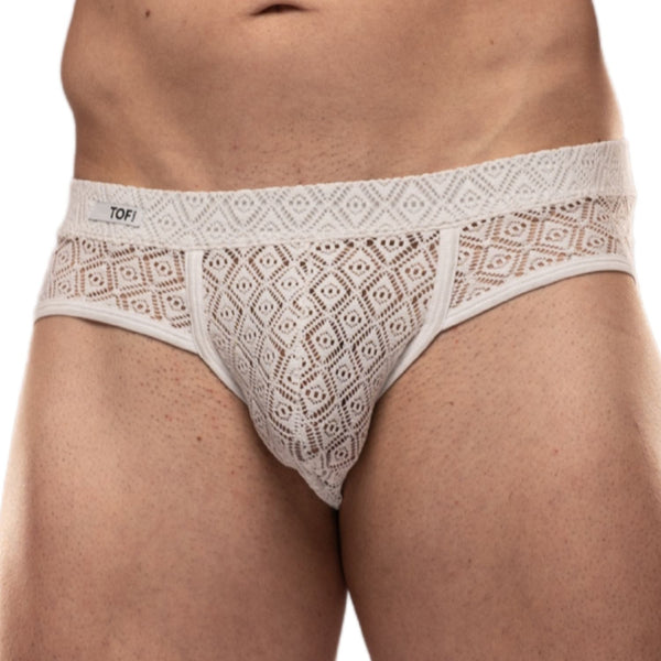 Slip Riviera Weiß - Slim Fit, elastische Spitze, Paris Design | TOF Paris