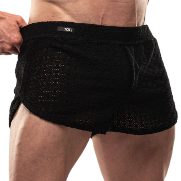 Mini Shorts Low Waist Schwarz - High-Cut & Ton-in-Ton Saum | TOF Paris