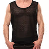 Schwarzes transparentes Tanktop aus elastischer Spitze von TOF Paris
