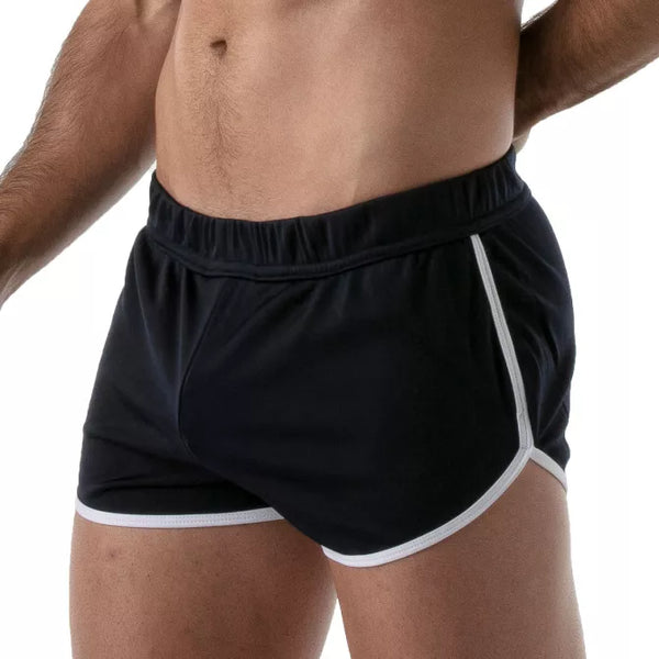 Blauer sportiver Badeslip mit kontrastreichen Details von TOF Paris