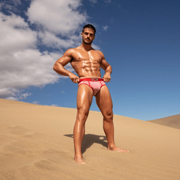 Herren Slip Sailor, Rot - Moderner Komfort mit maritimem Design | TOF Paris