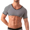 Crop Top Herren, Schwarz - Sexy Matrosen-Design mit Streifenmuster | TOF Paris