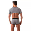 Crop Top Herren, Schwarz - Sexy Matrosen-Design mit Streifenmuster | TOF Paris