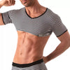 Crop Top Herren, Schwarz - Sexy Matrosen-Design mit Streifenmuster | TOF Paris