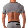 Crop Top Herren, Schwarz - Sexy Matrosen-Design mit Streifenmuster | TOF Paris