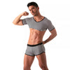 Crop Top Herren, Schwarz - Sexy Matrosen-Design mit Streifenmuster | TOF Paris