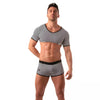 Crop Top Herren, Schwarz - Sexy Matrosen-Design mit Streifenmuster | TOF Paris
