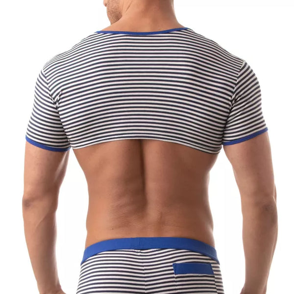Blaues Sailor-Crop-Top von TOF Paris – Ansicht 3