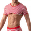 Crop Top Herren, Rot - Sexy Matrosen-Design mit Streifenmuster | TOF Paris
