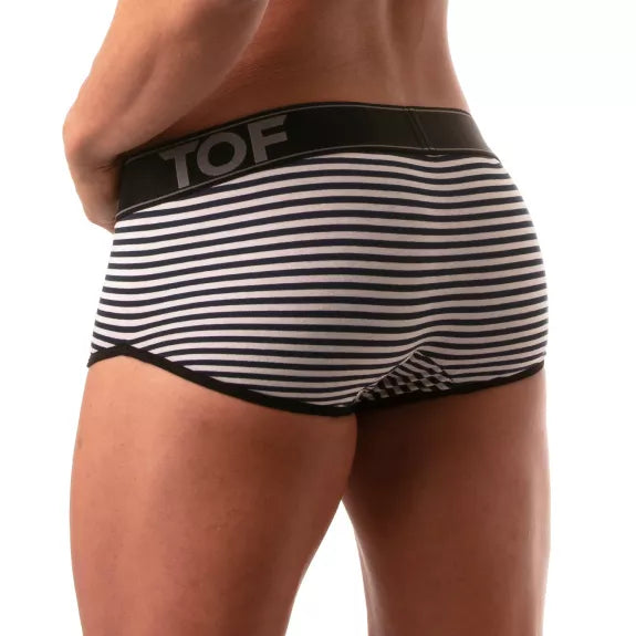 Boxershorts Sailor Stripe - Soft, tailliert mit XXL-Beutel, Schwarz | TOF Paris