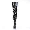 SEDUCE-3010 Overknee Stiefel Lack Schwarz | Pleaser