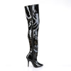 SEDUCE-3010 Overknee Stiefel Lack Schwarz | Pleaser