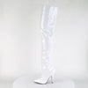 SEDUCE-3010 Overknee Stiefel Lack Weiß | Pleaser