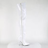SEDUCE-3010 Overknee Stiefel Lack Weiß | Pleaser
