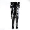 SEDUCE-3019 Overknee Stiefel - Schwarz lack | Pleaser High Heels