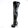 SEDUCE-3019 Overknee Stiefel - Schwarz lack | Pleaser High Heels