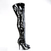SEDUCE-3019 Overknee Stiefel - Schwarz lack | Pleaser High Heels