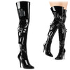 SEDUCE-3019 Overknee Stiefel - Schwarz lack | Pleaser High Heels