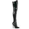 SEDUCE-3024 Overknee Stiefel Lack Schwarz | Pleaser