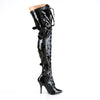 SEDUCE-3028 Overknee Stiefel Schwarz Lack | Pleaser