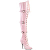 SEDUCE-3028 Overknee Stiefel Lack Baby Pink | Pleaser