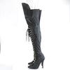 SEDUCE-3082 Overknee Stiefel mit Schnürung und Peitsche - Schwarz matt von Pleaser High Heels – Ansicht 3