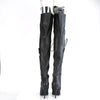 SEDUCE-3082 Overknee Stiefel mit Schnürung und Peitsche - Schwarz matt von Pleaser High Heels – Ansicht 4