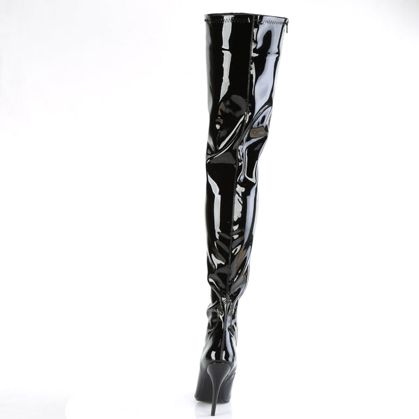 SEDUCE-4000 Plateau Overknee Stiefel Schwarz Lack von Pleaser – Ansicht 4