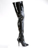 SEDUCE-4000 Plateau Overknee Stiefel Schwarz Lack von Pleaser – Ansicht 5