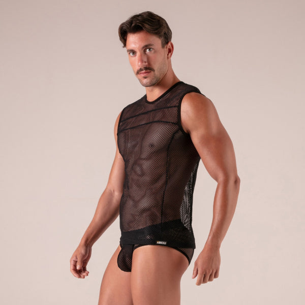 Seduction Tanktop Schwarz von Absolu Male – Ansicht 8