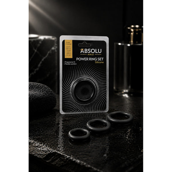 Power Ring Set Penisringe 3er-Set Schwarz von Absolu Male