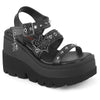 SHAKER-13 Plateau Sandaletten - Schwarz Matt | DemoniaCult