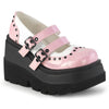 SHAKER-27 Plateau Schuhe mit Riemchen - Rosa Lack | DemoniaCult