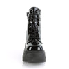 SHAKER-52 Plateau Stiefeletten schwarz Lack Schnürung | DemoniaCult