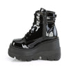 SHAKER-52 Plateau Stiefeletten schwarz Lack Schnürung | DemoniaCult
