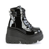 SHAKER-52 Plateau Stiefeletten schwarz Lack Schnürung | DemoniaCult