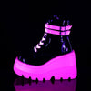 SHAKER-52 Plateau Stiefeletten flureszierend pink schwarz UV | DemoniaCult