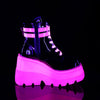 SHAKER-52 Plateau Stiefeletten flureszierend pink schwarz UV | DemoniaCult