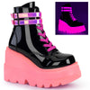 SHAKER-52 Plateau Stiefeletten flureszierend pink schwarz UV | DemoniaCult