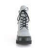 SHAKER-52 Plateau Stiefeletten grau fluoreszierend Schnürung | DemoniaCult