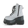 SHAKER-52 Plateau Stiefeletten grau fluoreszierend Schnürung | DemoniaCult