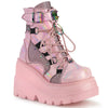 SHAKER-60 Plateau Schnürr- Stiefeletten rosa sportlich | DemoniaCult