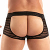 Boxershorts Mykonos Schwarz - Hinten offen mit Spitze & Komfortbund | TOF Paris